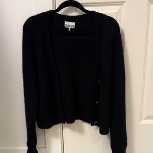 Ganni Black Cardigan Sweater
